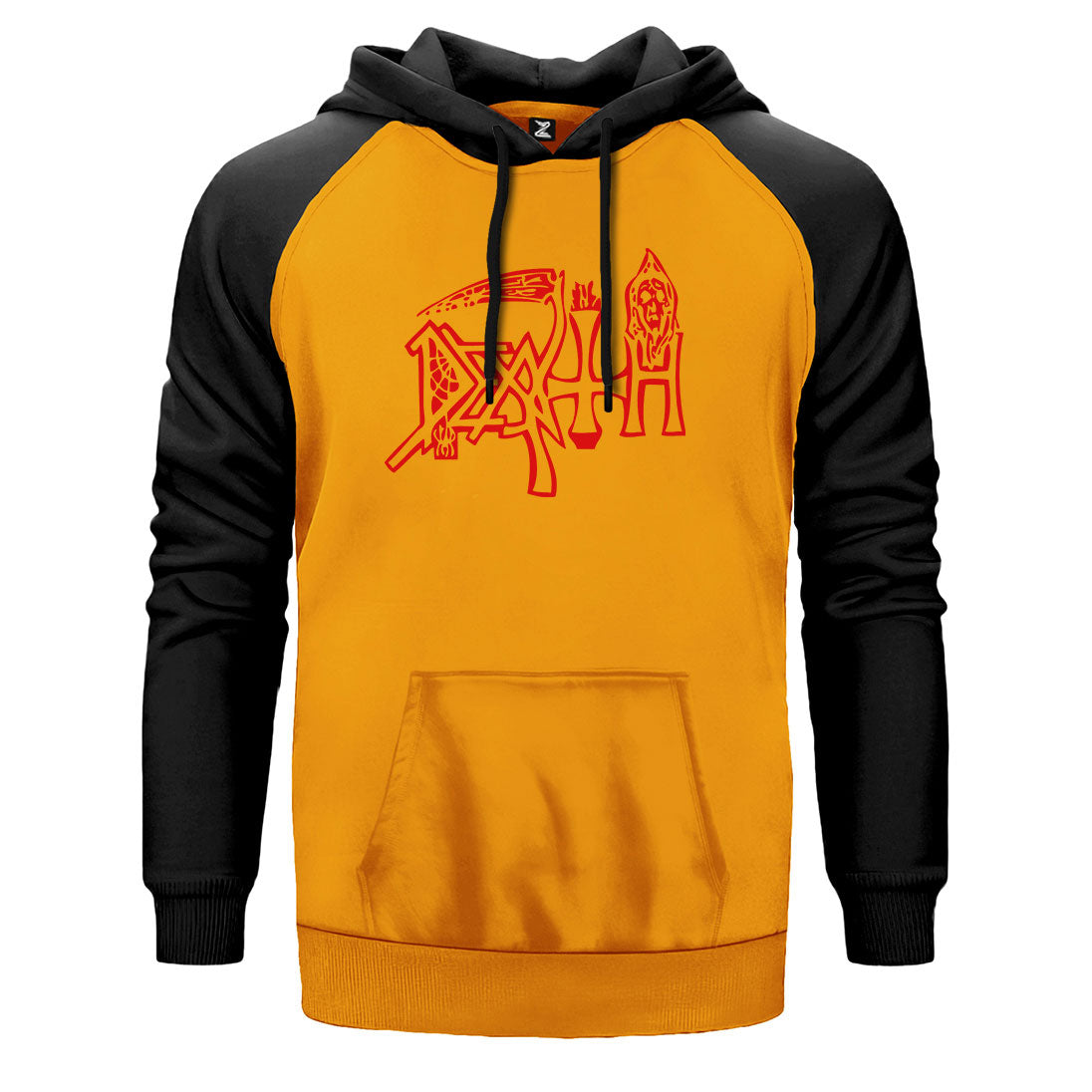 Death Logo Çift Renk Reglan Kol Sweatshirt