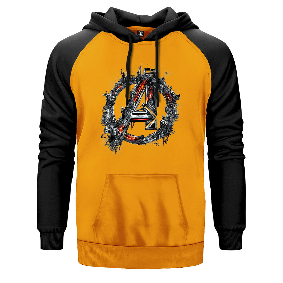 Avengers Logo 2 Çift Renk Reglan Kol Sweatshirt