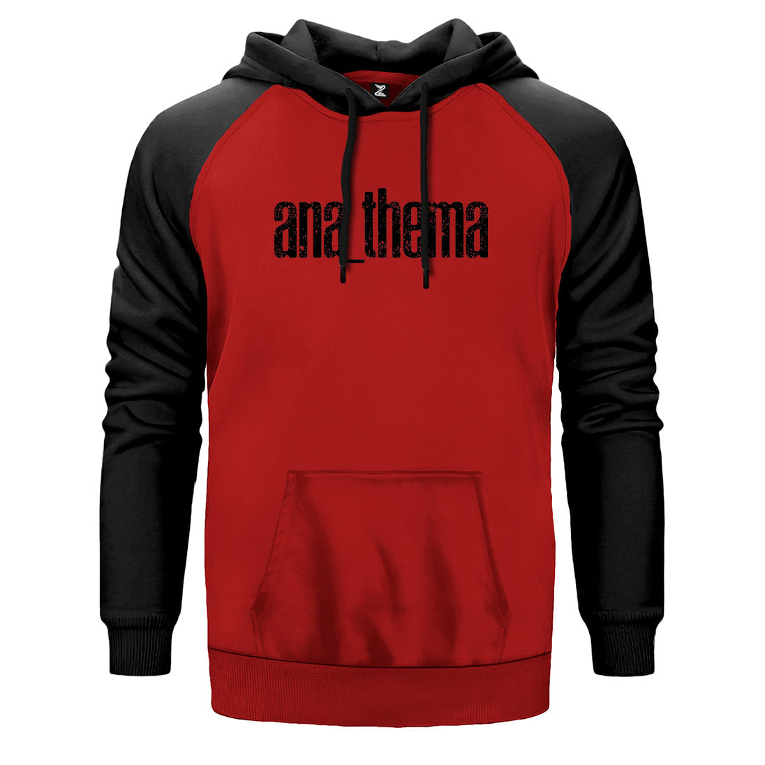 Anathema Born çift renk reglan kol kapşonlu sweatshirt - kırmızı