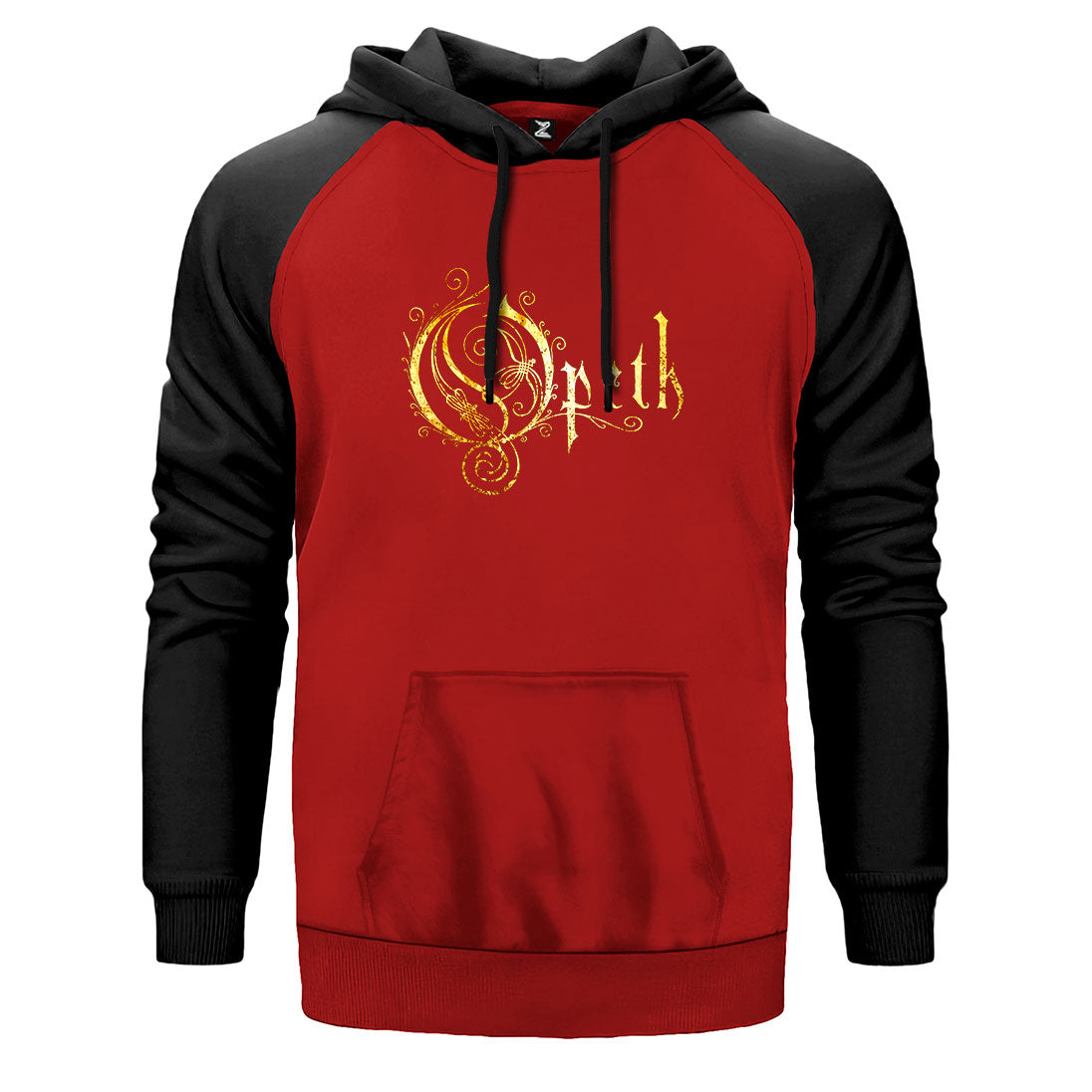 İndirimli Opeth Logo Classic Kırmızı Reglan Kol Kapşonlu Sweatshirt