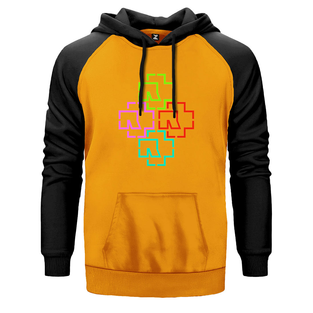 Rammstein Color Logo Çift Renk Reglan Kol Sweatshirt