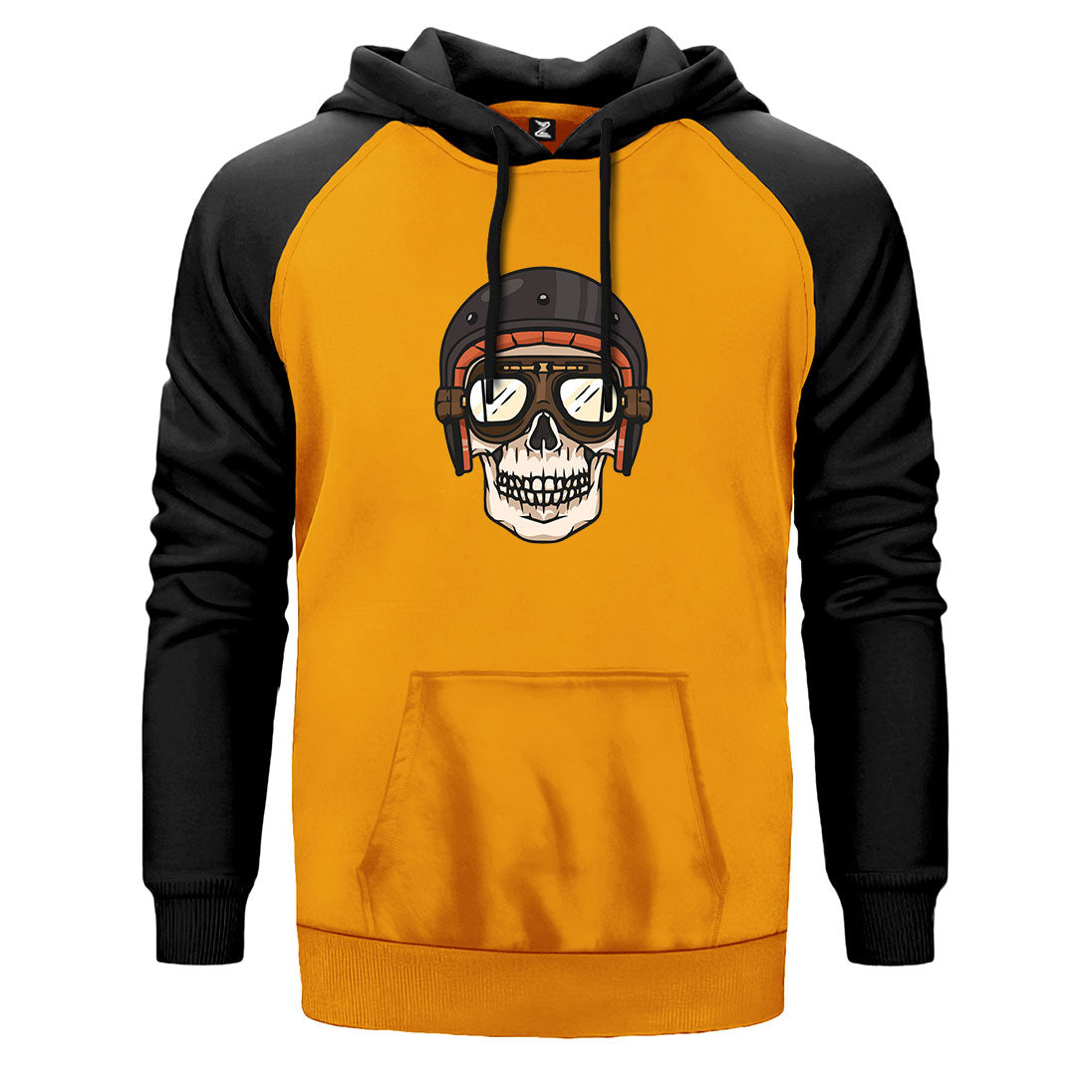 Skull Helmet Çift Renk Reglan Kol Sweatshirt