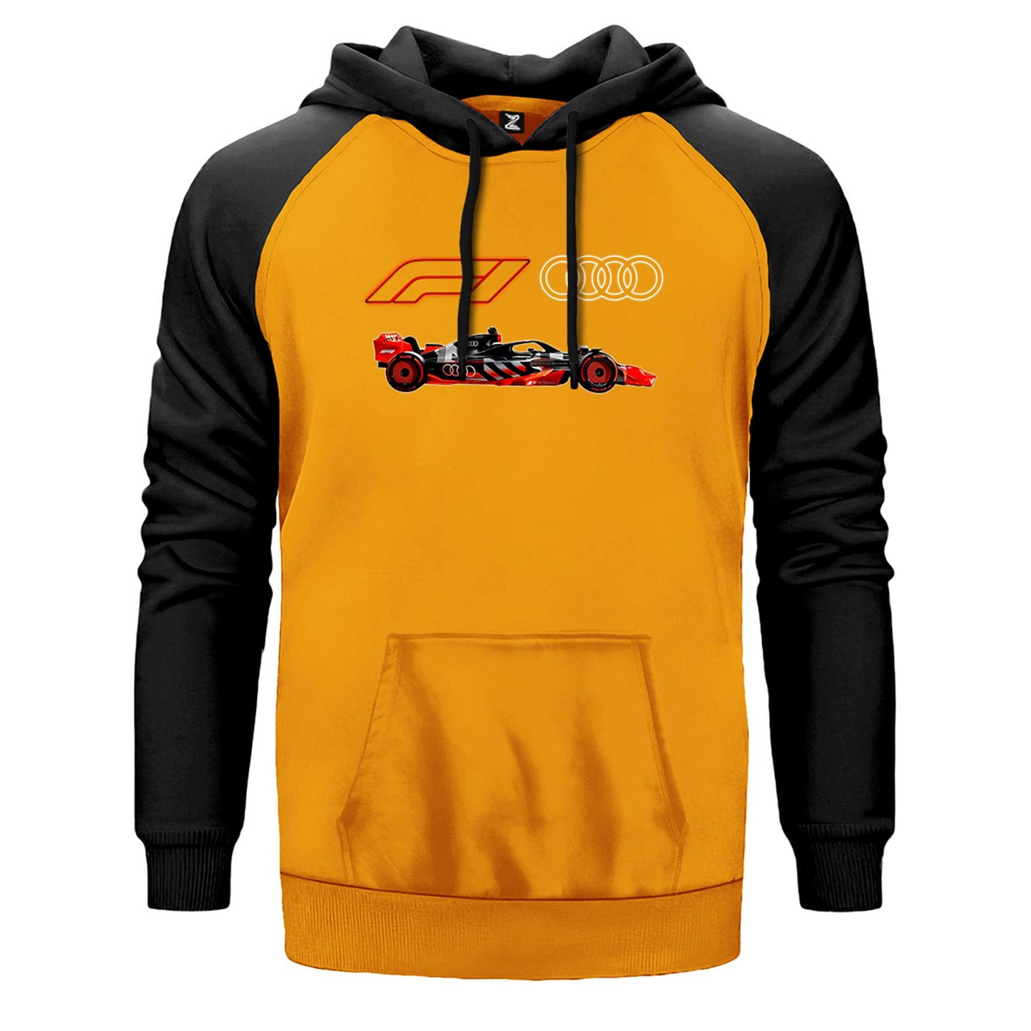 F1 Audi Logo Car Çift Renk Reglan Kol Sweatshirt