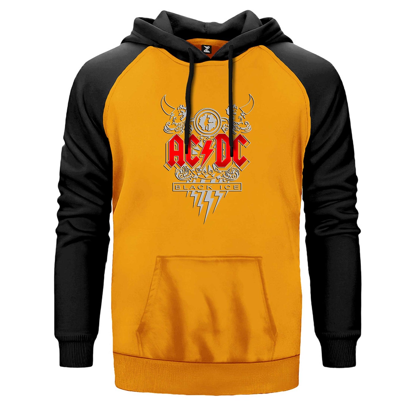 AC DC Black Ice Design Çift Renk Reglan Kol Sweatshirt