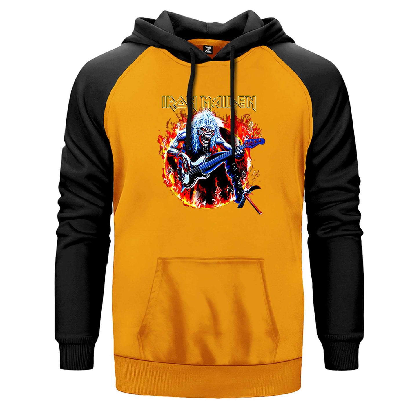 Iron Maiden Fire Çift Renk Reglan Kol Sweatshirt