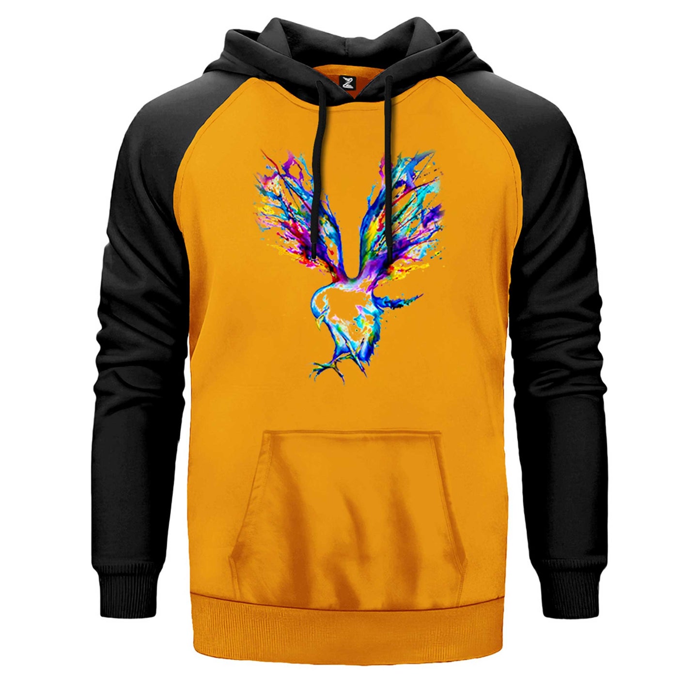 Güvercin Sulu Boya Çift Renk Reglan Kol Sweatshirt