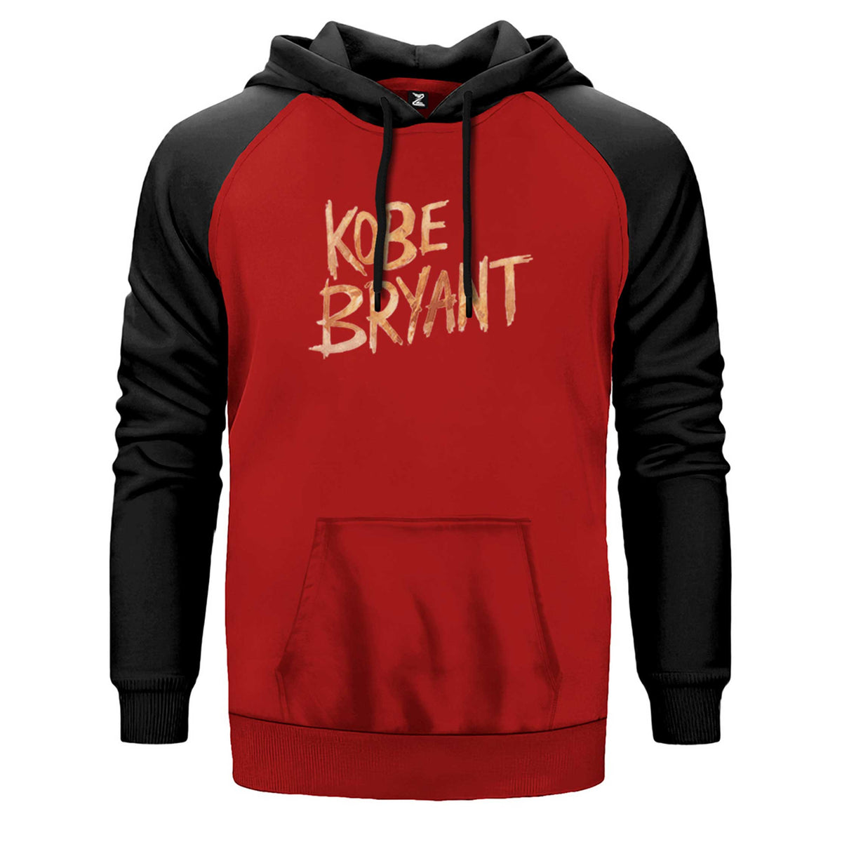 Kobe Bryant çift renk reglan kol kapşonlu sweatshirt - kırmızı