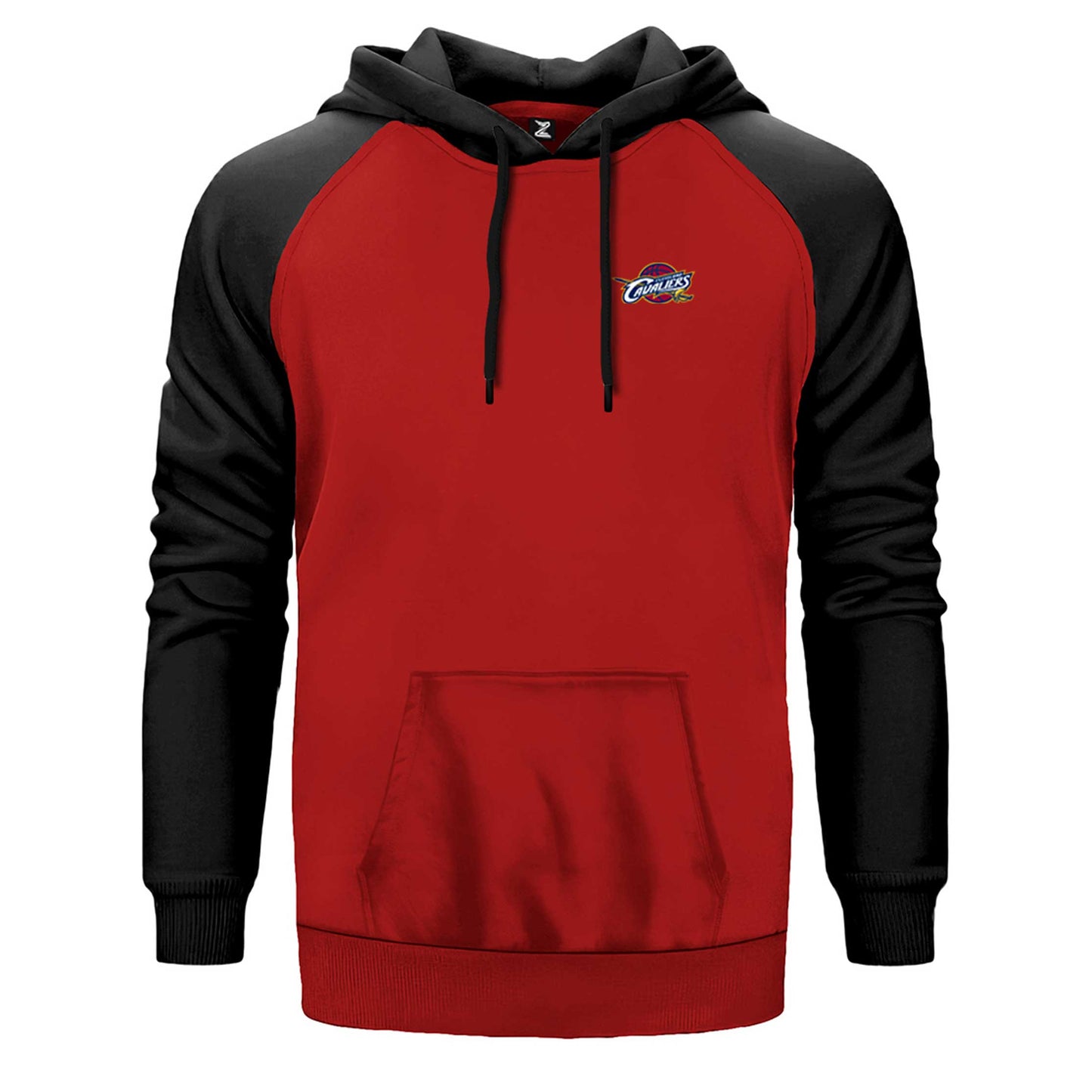 Clevaland Cavaliars Logo çift renk reglan kol kapşonlu sweatshirt - kırmızı