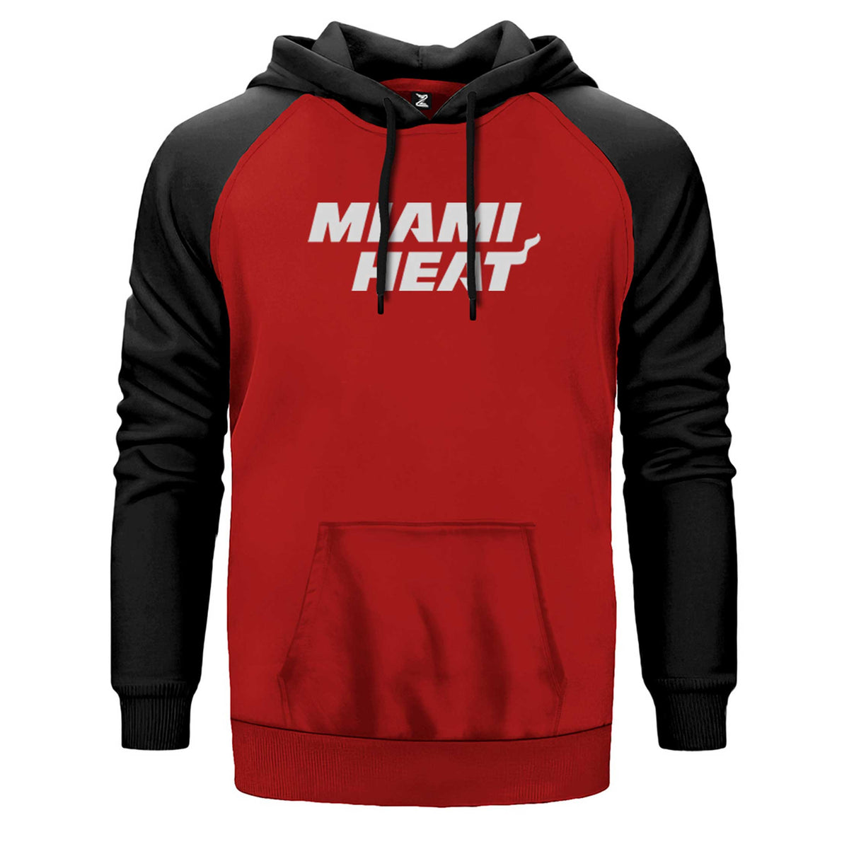 Miami Heat White çift renk reglan kol kapşonlu sweatshirt - kırmızı