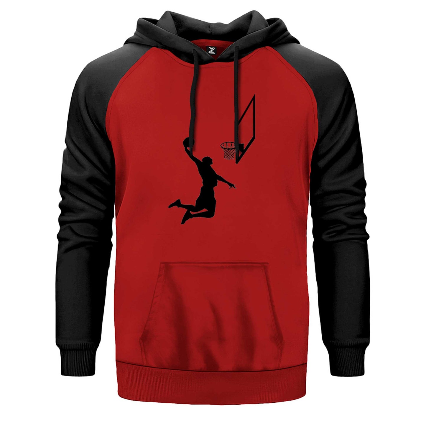 Basketball Smack Silhouette Çift Renk Reglan Kol Sweatshirt