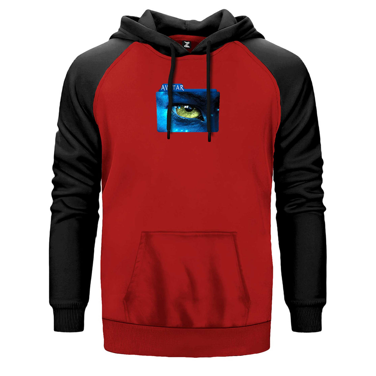Avatar The Way of Water Blue Line çift renk reglan kol kapşonlu sweatshirt - kırmızı