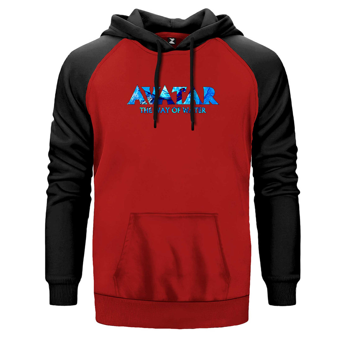 Avatar The Way Of Water Movie çift renk reglan kol kapşonlu sweatshirt - kırmızı