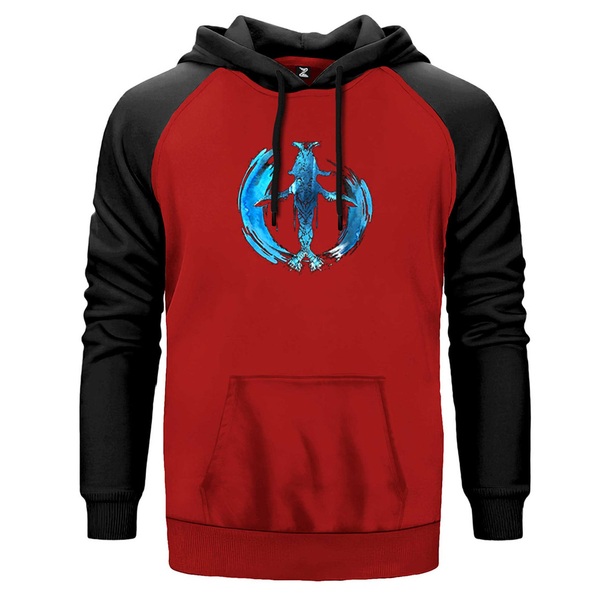 Avatar The Way of Water Tulkun Tribal çift renk reglan kol kapşonlu sweatshirt - kırmızı