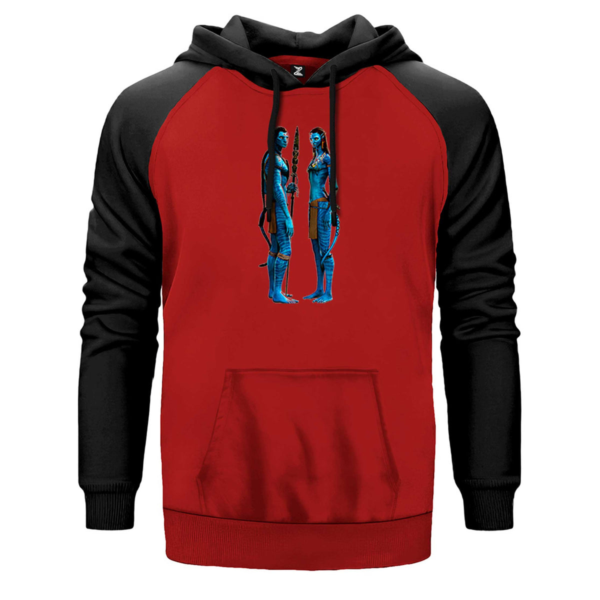 Avatar The Way Of Water Neytiri And çift renk reglan kol kapşonlu sweatshirt - kırmızı