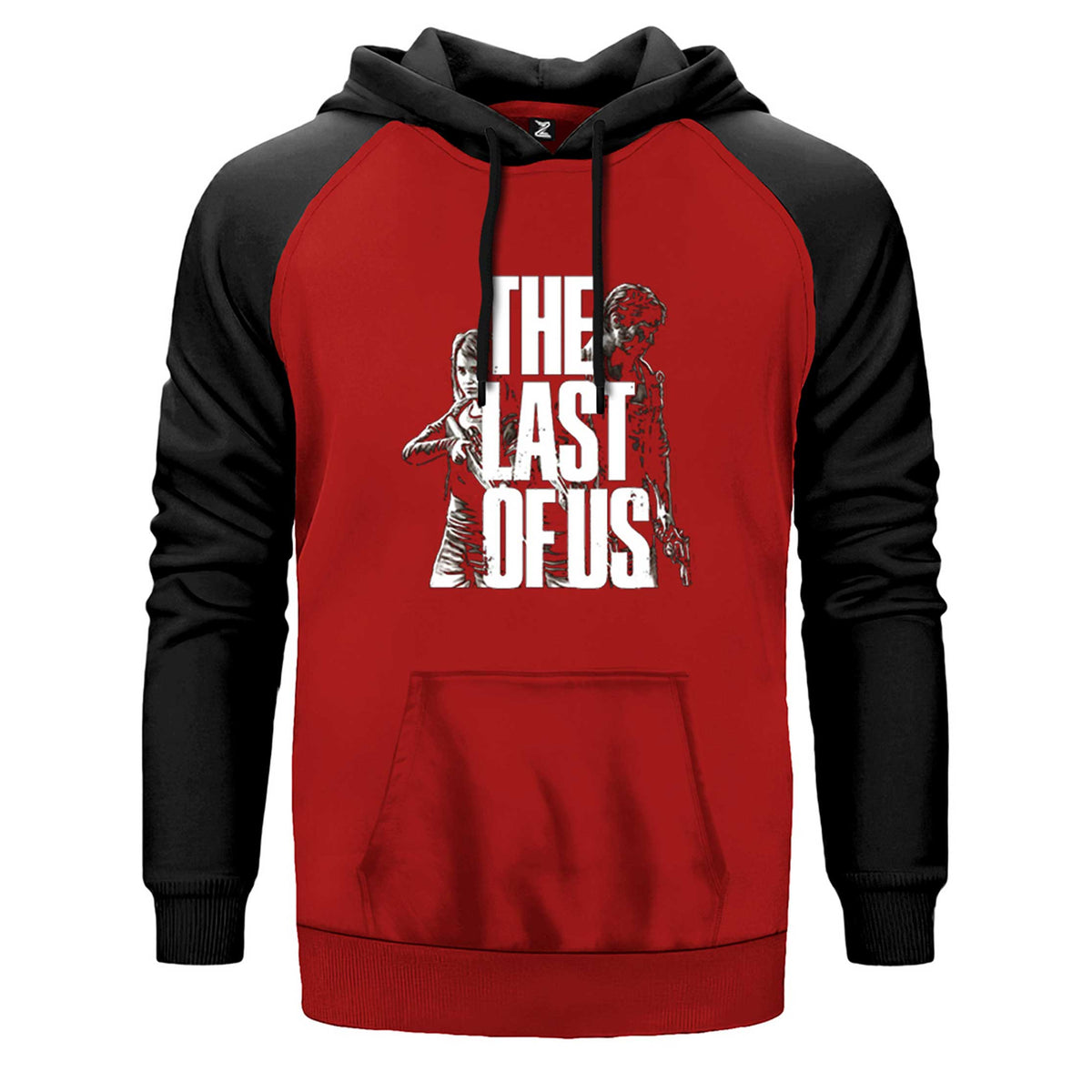 The Last Of Us 2 Apocalypse çift renk reglan kol kapşonlu sweatshirt - kırmızı