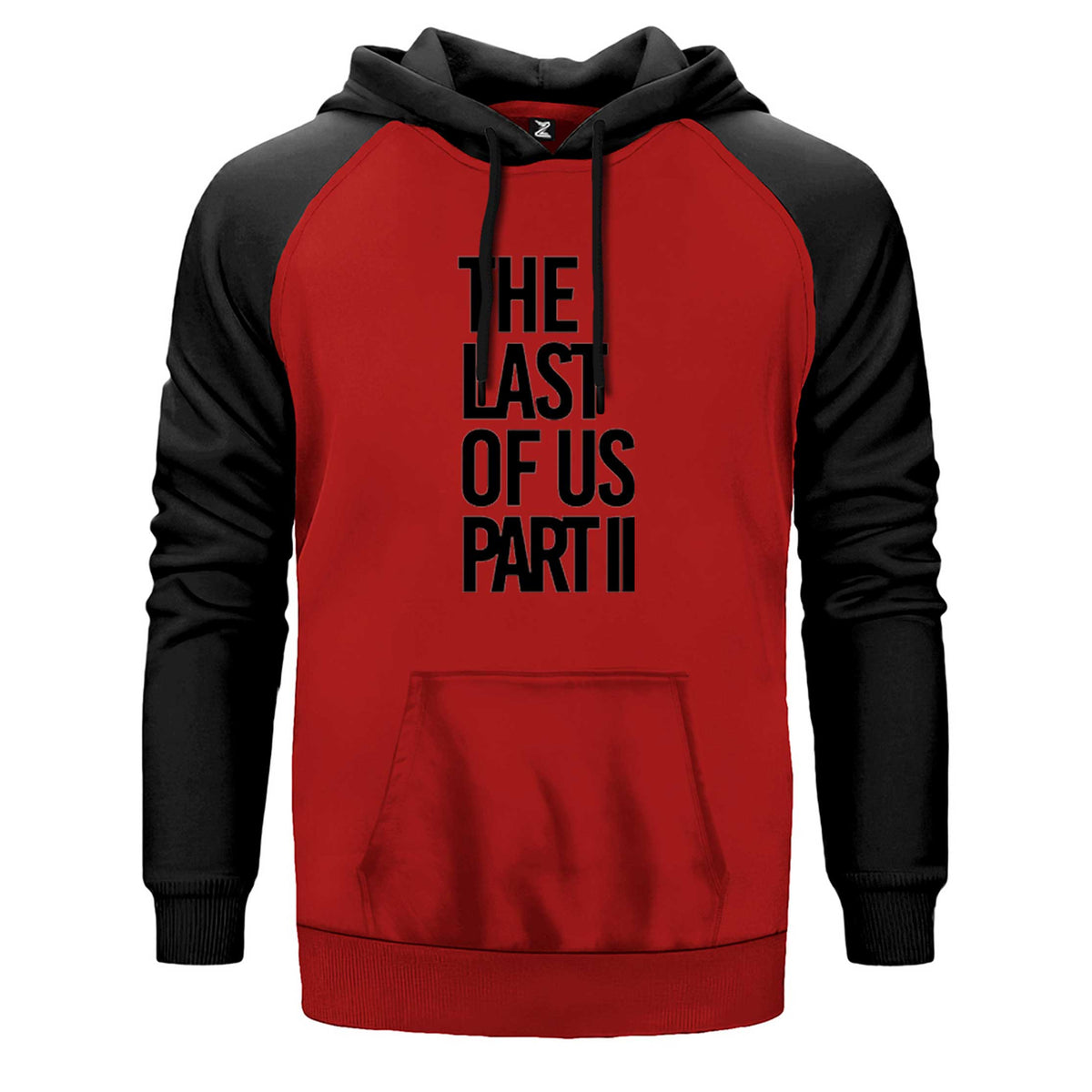 The Last Of Us 2 çift renk reglan kol kapşonlu sweatshirt - kırmızı