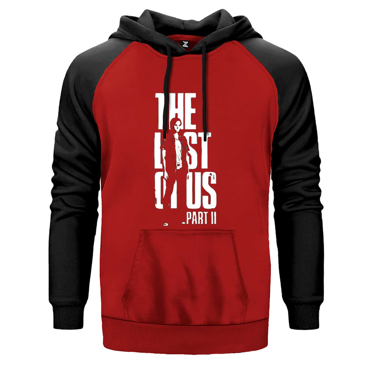 The last of Us Ellie Gamers çift renk reglan kol kapşonlu sweatshirt - kırmızı