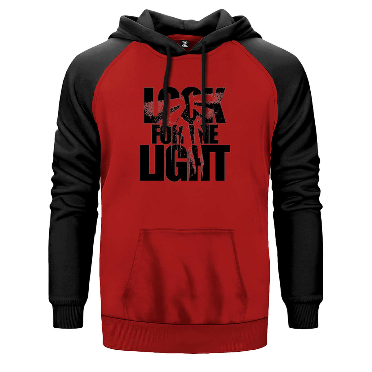 The Last of Us Look for The Light Text çift renk reglan kol kapşonlu sweatshirt - kırmızı