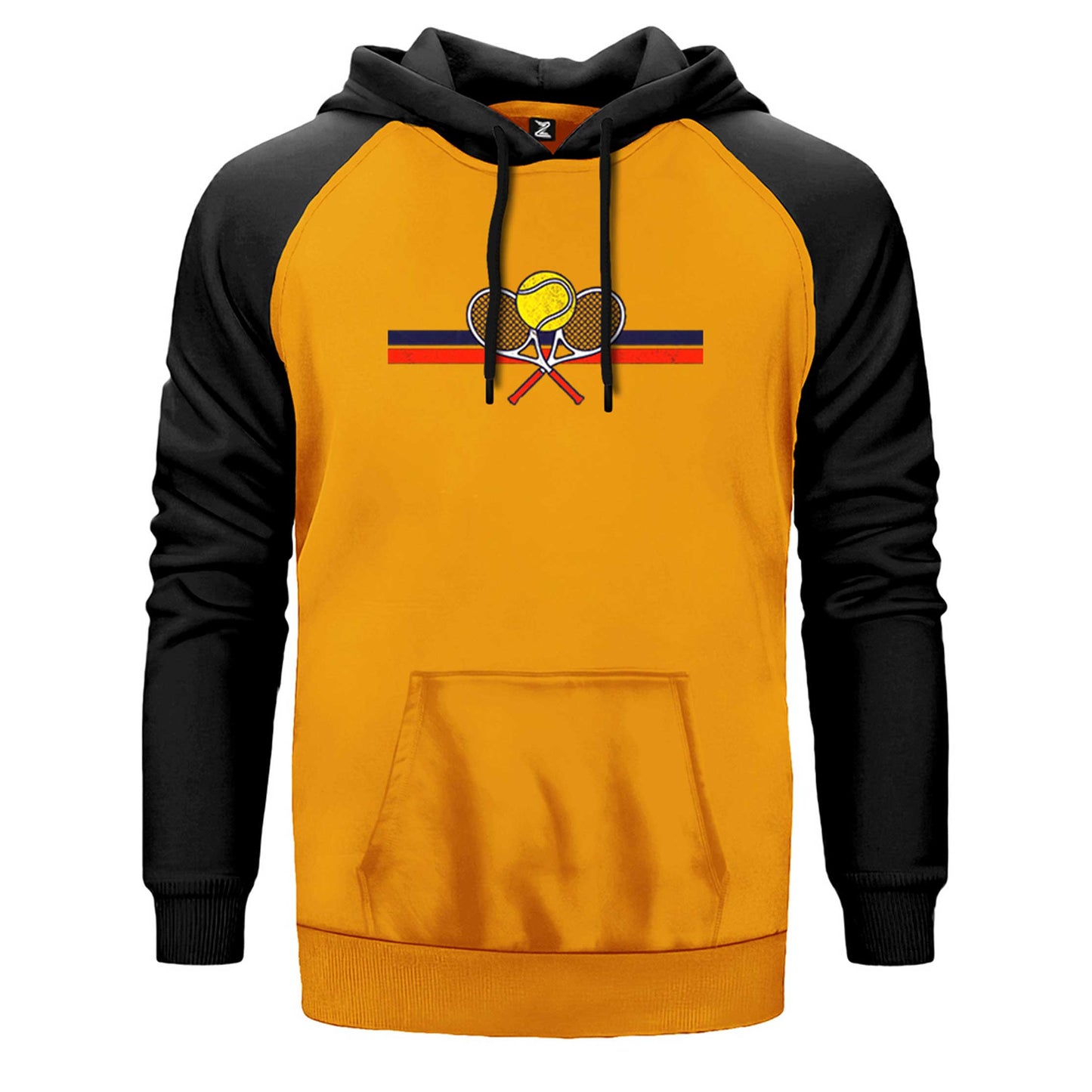 Tennis Racket Retro Çift Renk Reglan Kol Sweatshirt