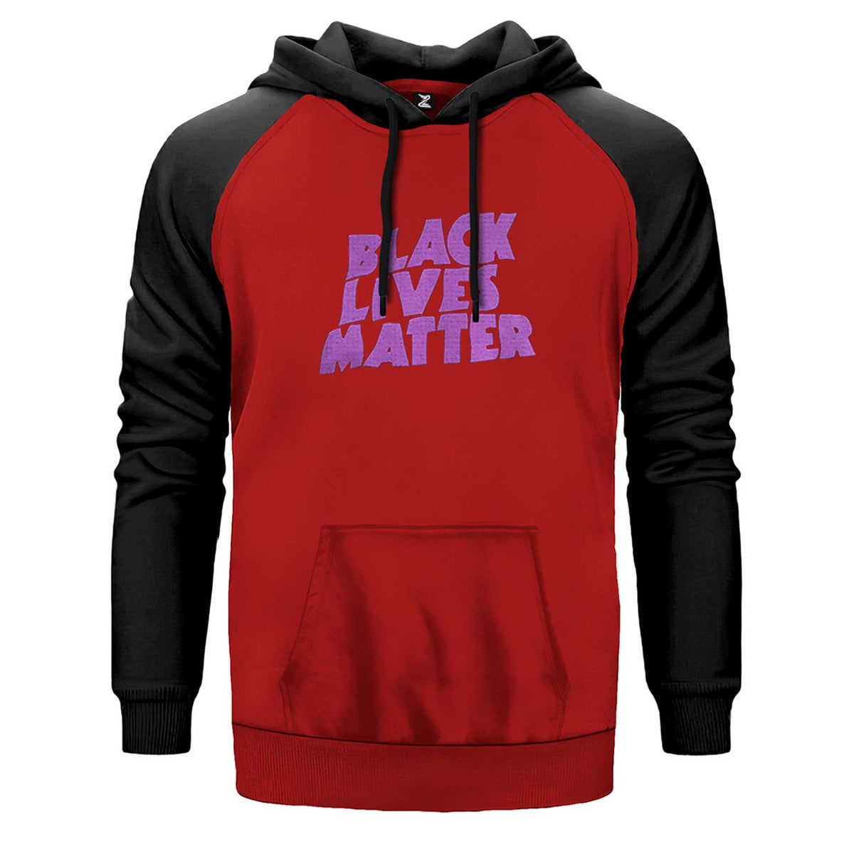Black Sabbath Black Lives Matter çift renk reglan kol kapşonlu sweatshirt - kırmızı