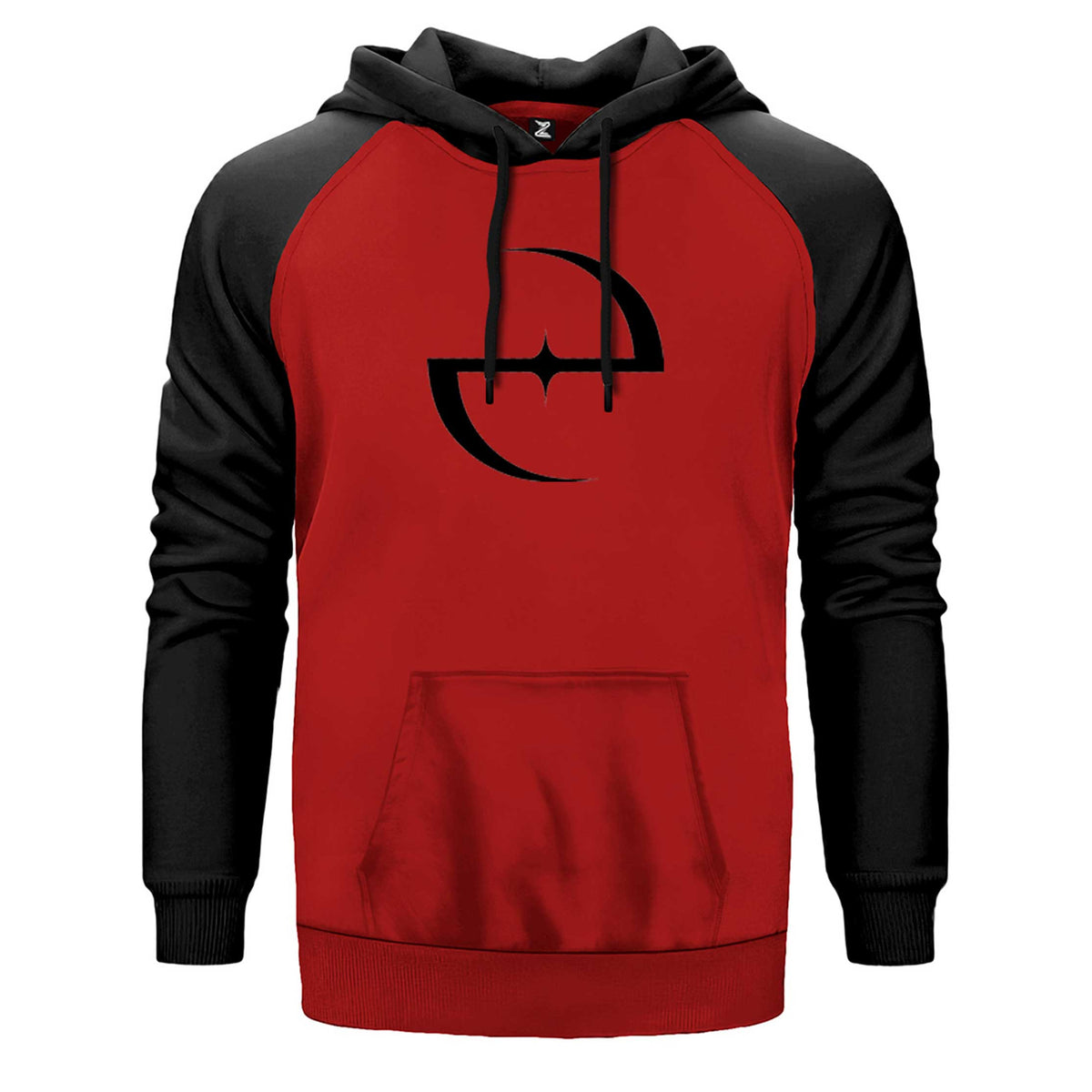 Evanescence Classic Logo çift renk reglan kol kapşonlu sweatshirt - kırmızı