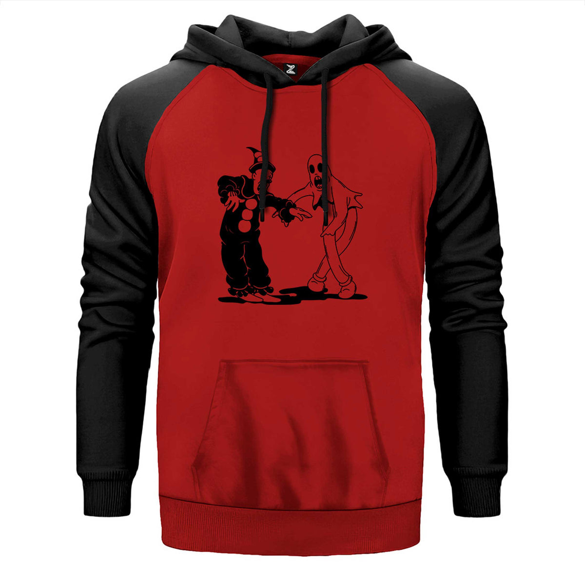 Ghostemane Duet çift renk reglan kol kapşonlu sweatshirt - kırmızı