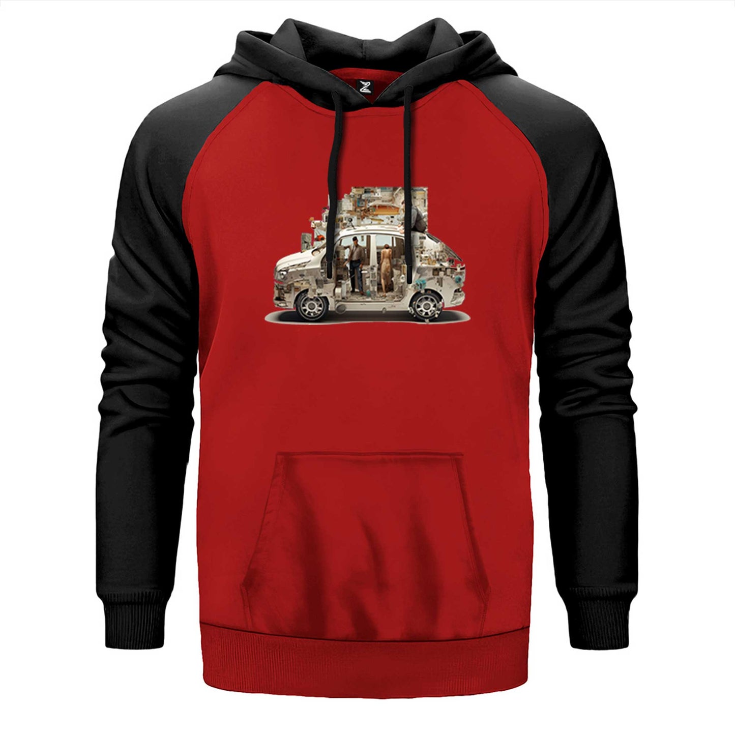 Self Driving Car Çift Renk Reglan Kol Sweatshirt