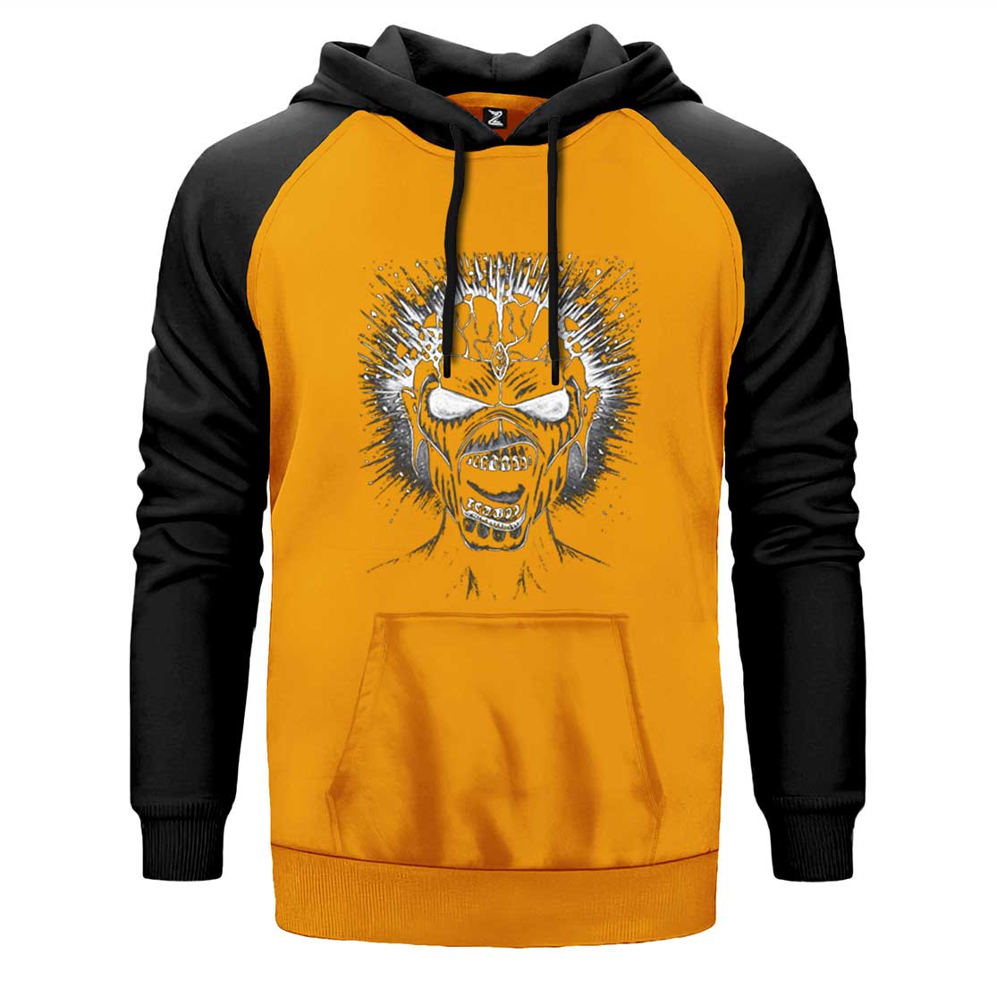 Iron maiden Skull Çift Renk Reglan Kol Sweatshirt