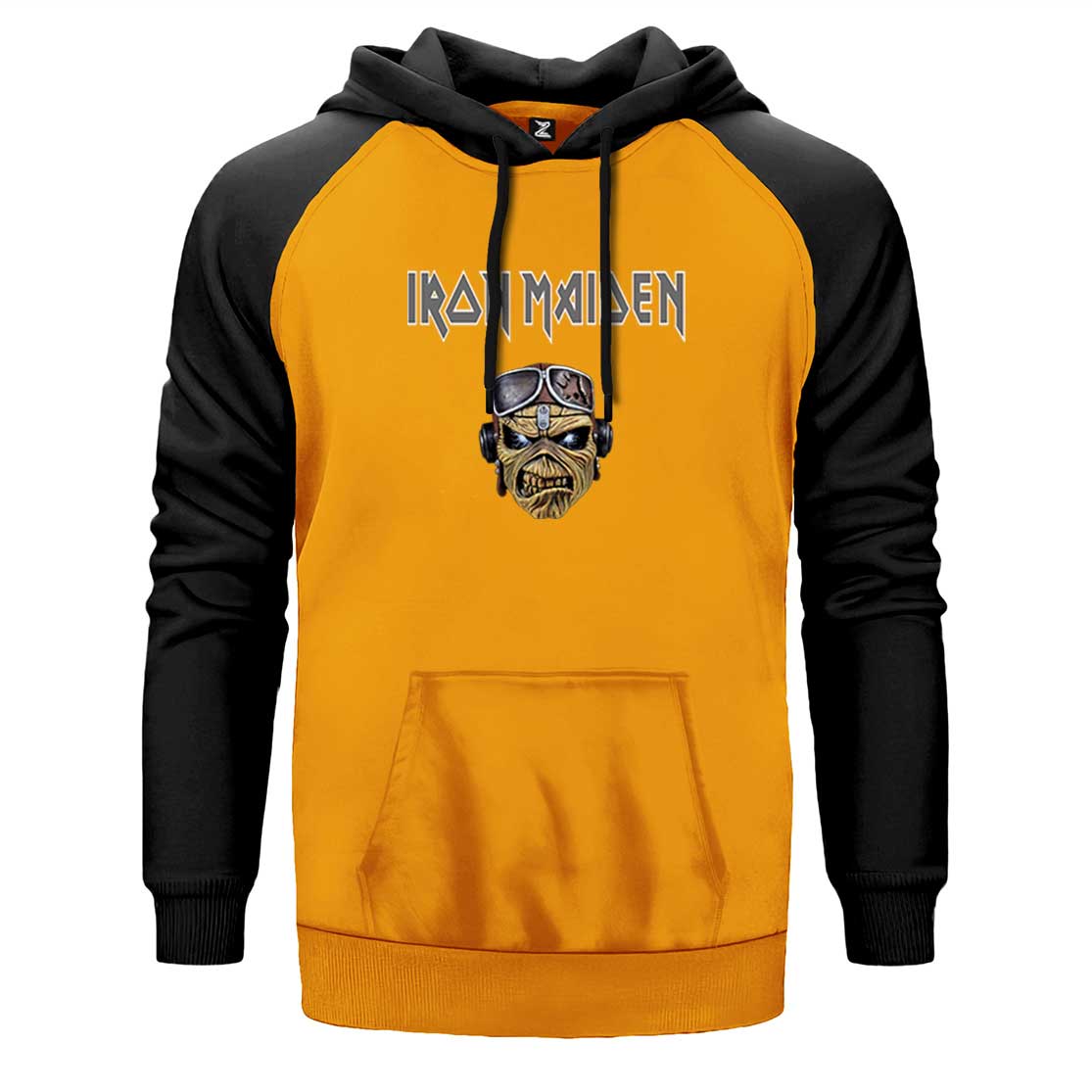Iron Maiden Zombie Face Çift Renk Reglan Kol Sweatshirt
