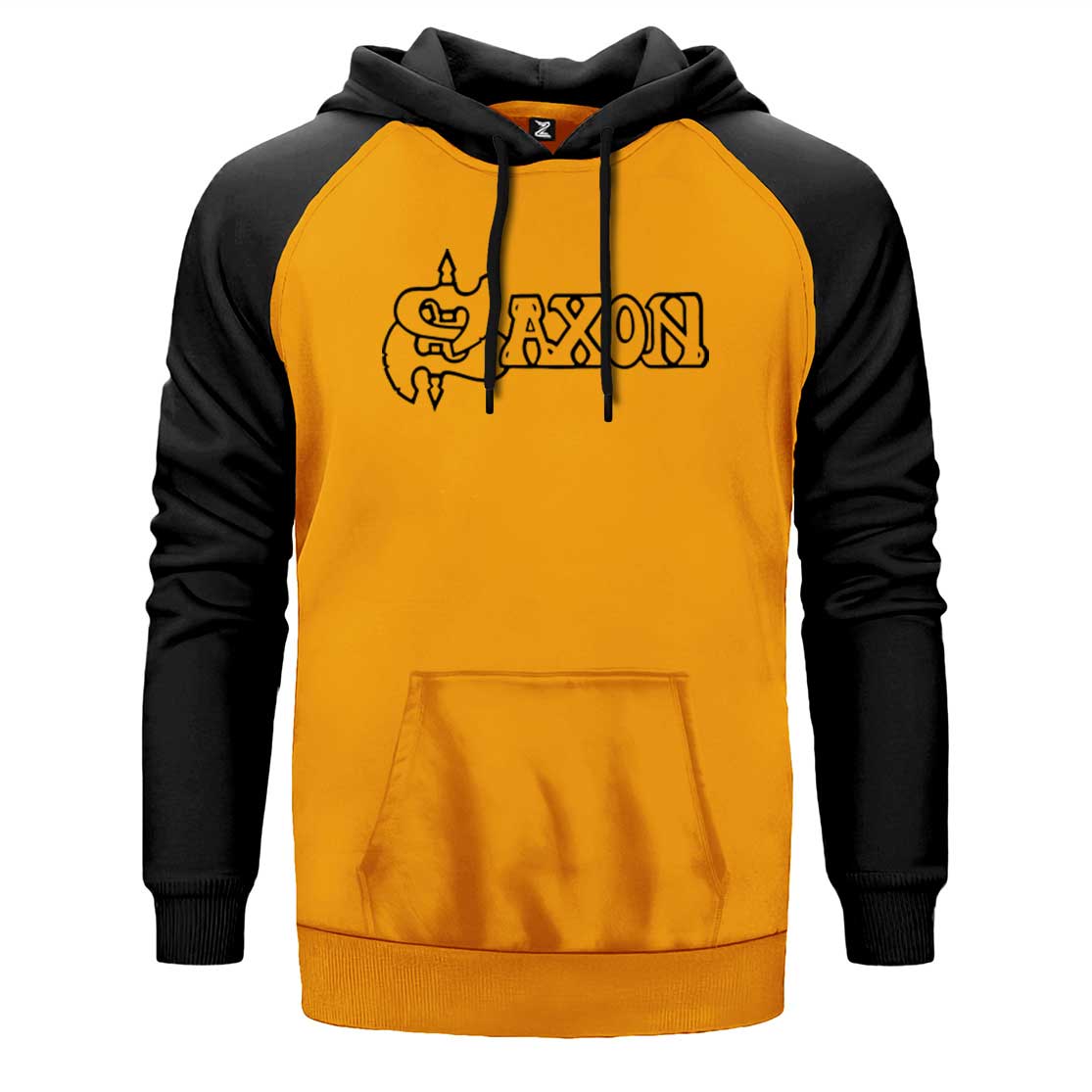 Saxon Logo Text Çift Renk Reglan Kol Sweatshirt