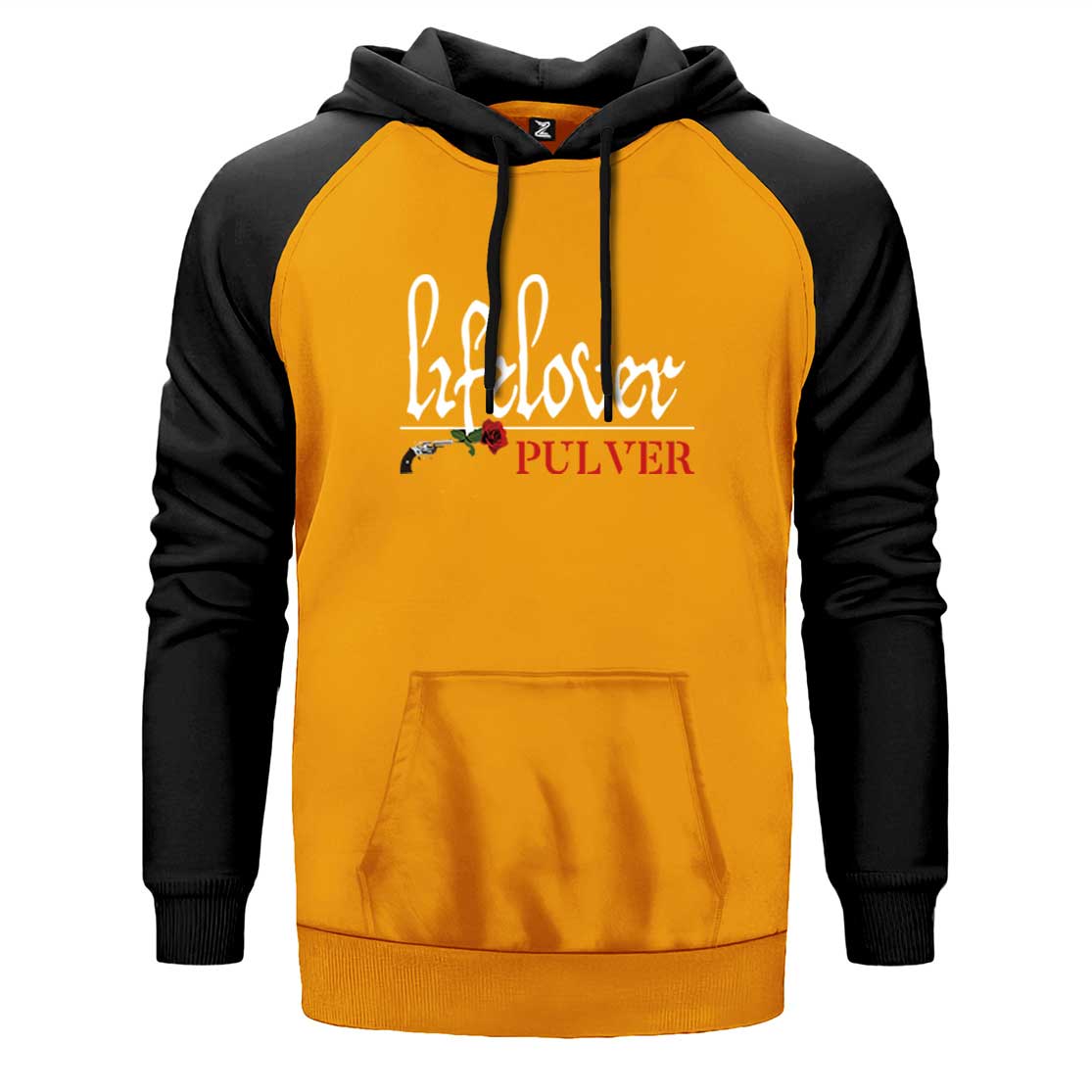 Lifelover Pulver Text Çift Renk Reglan Kol Sweatshirt