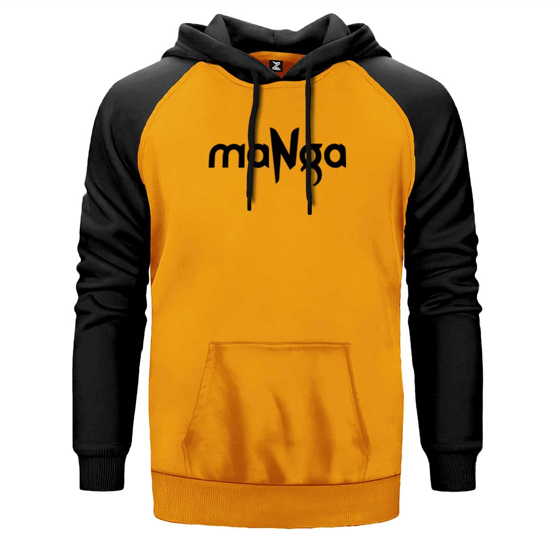 MaNga Black Yazı Çift Renk Reglan Kol Sweatshirt