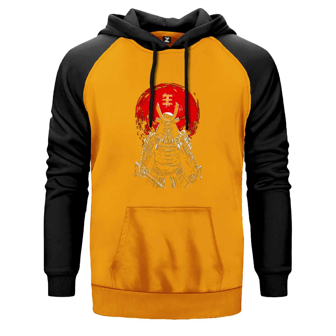Samurai Red Warrior Çift Renk Reglan Kol Sweatshirt
