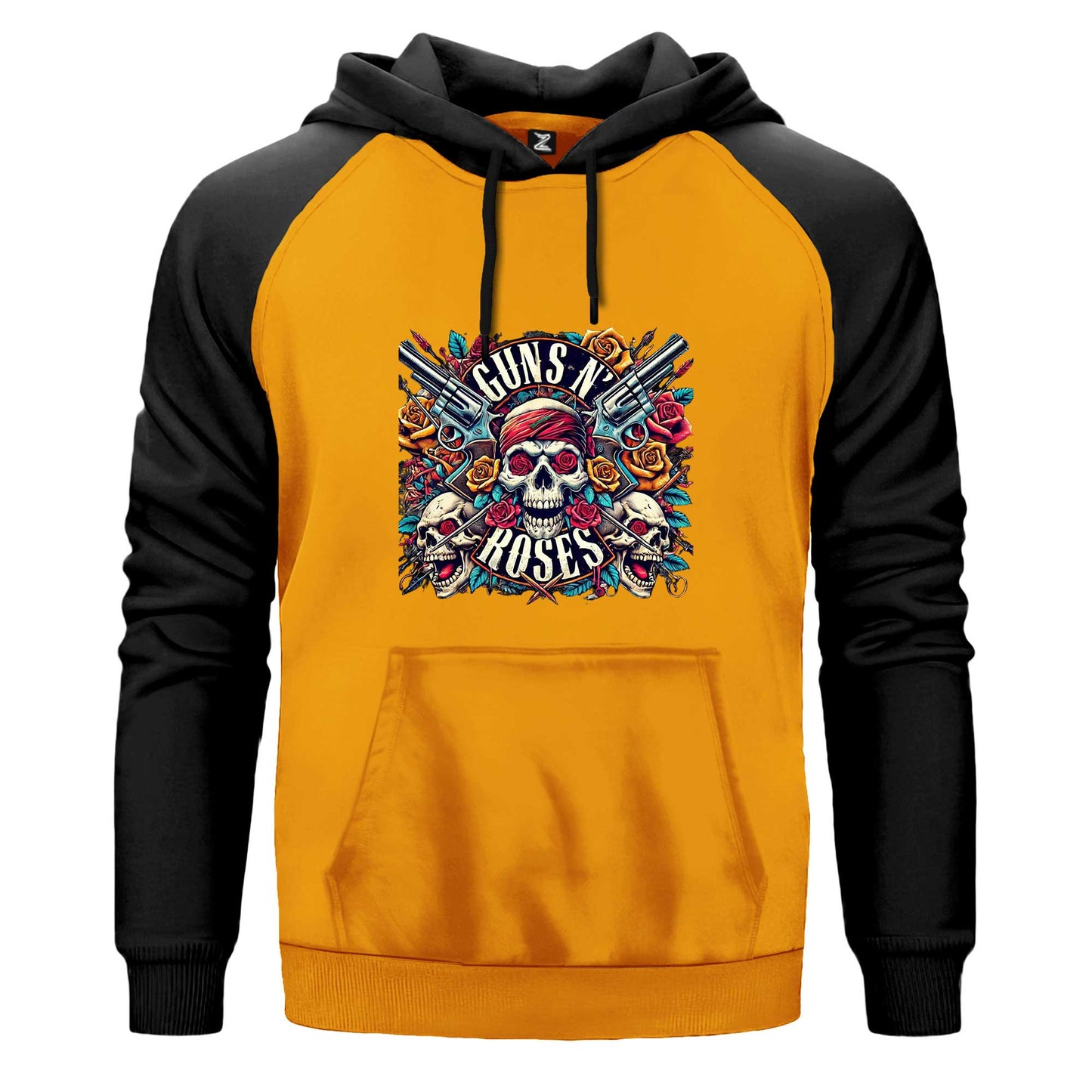 Guns N Roses Ok Dry Head Çift Renk Reglan Kol Sweatshirt Kapşonlu