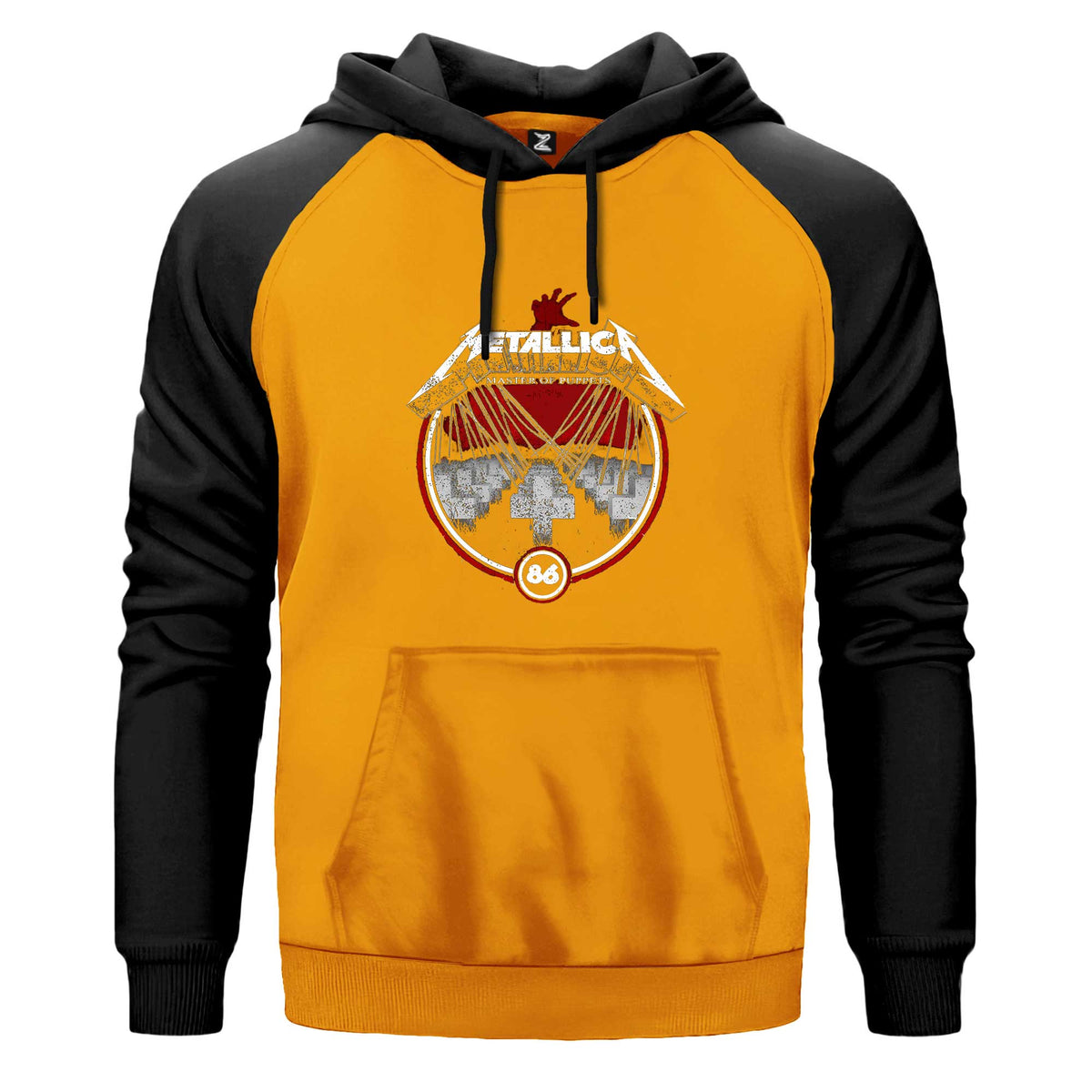 Metallica Master of Puppets Albums Çift Renk Reglan Kol Sweatshirt Kapşonlu