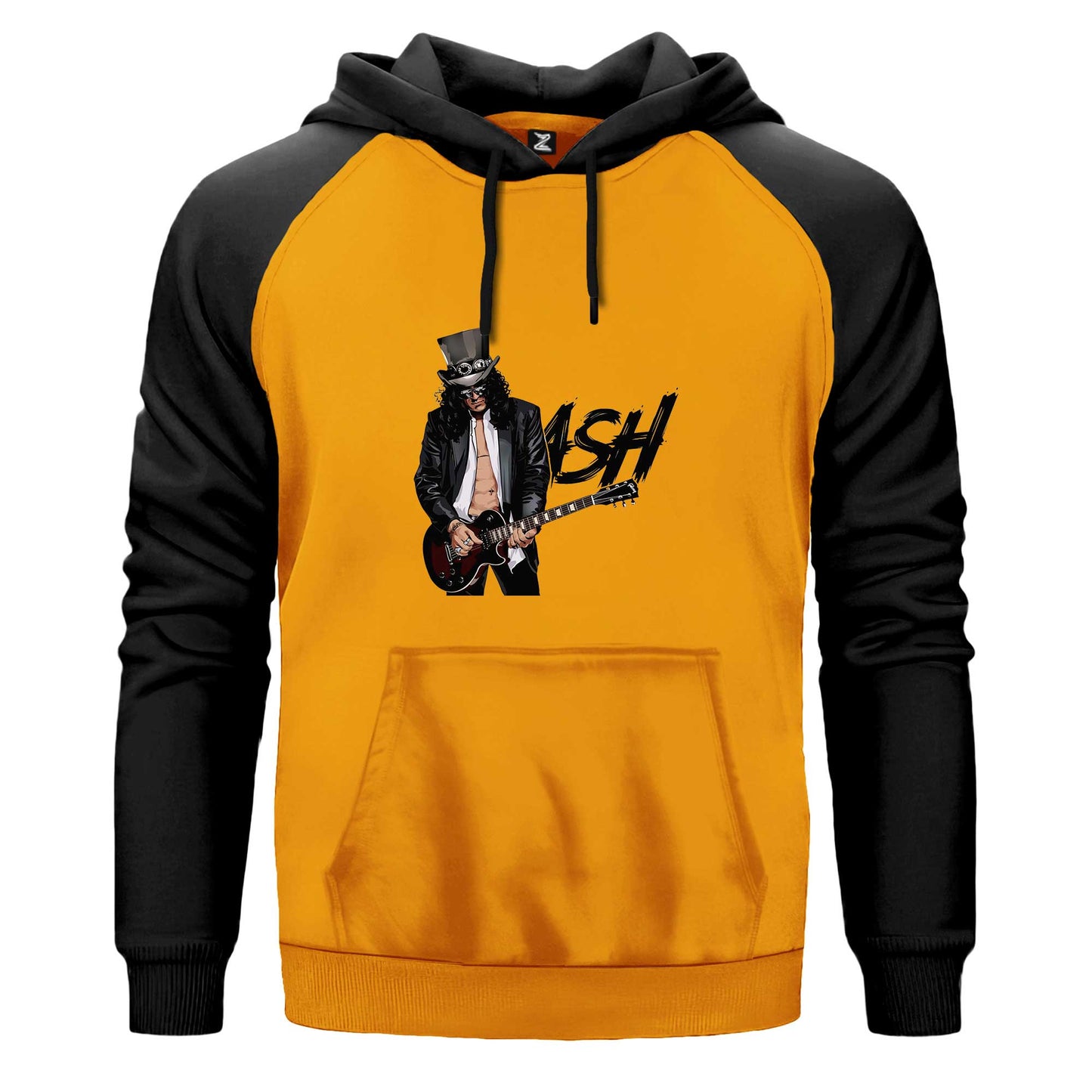 Slash Siluet Logo Çift Renk Reglan Kol Sweatshirt Kapşonlu