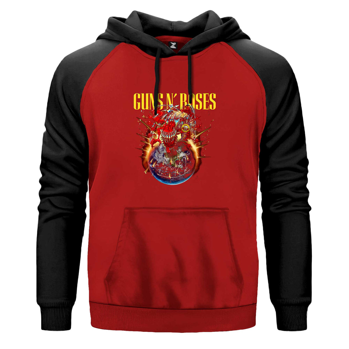 Guns N Roses 2025 Tour Çift Renk Reglan Kol Sweatshirt Kapşonlu