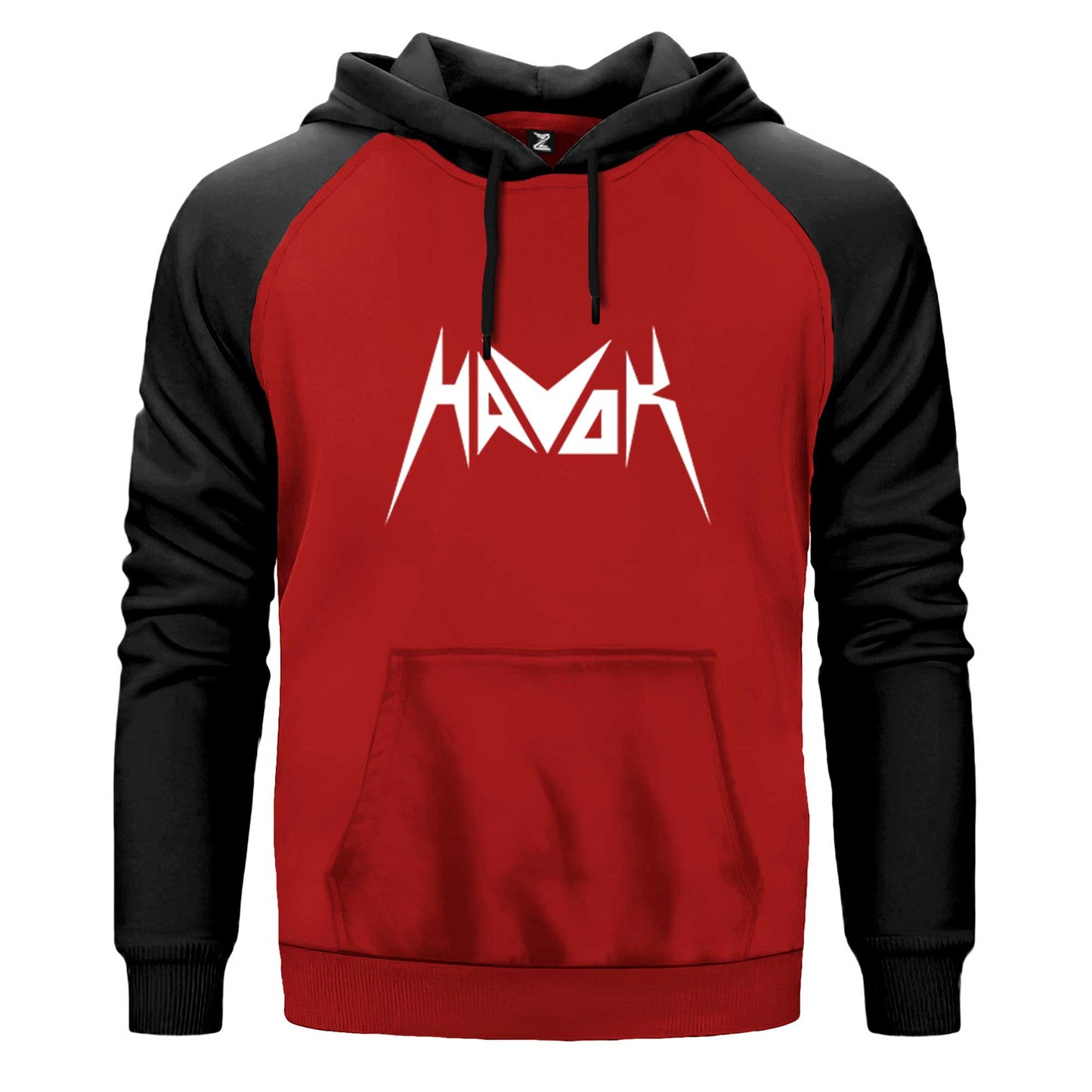 Havok Logo Text Çift Renk Reglan Kol Sweatshirt Kapşonlu