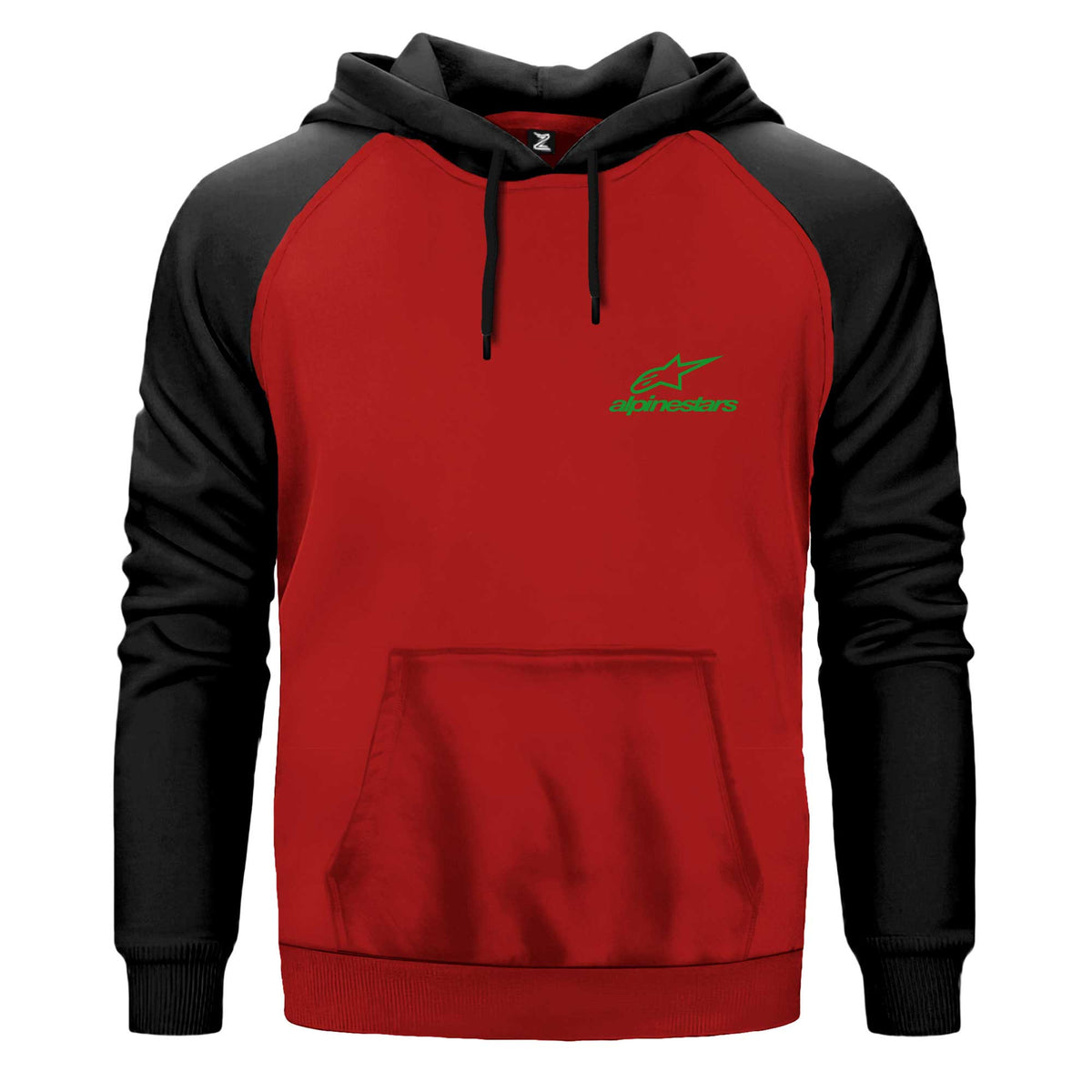Alpinestars Logo Kapşonlu çift renk reglan kol kapşonlu sweatshirt - kırmızı