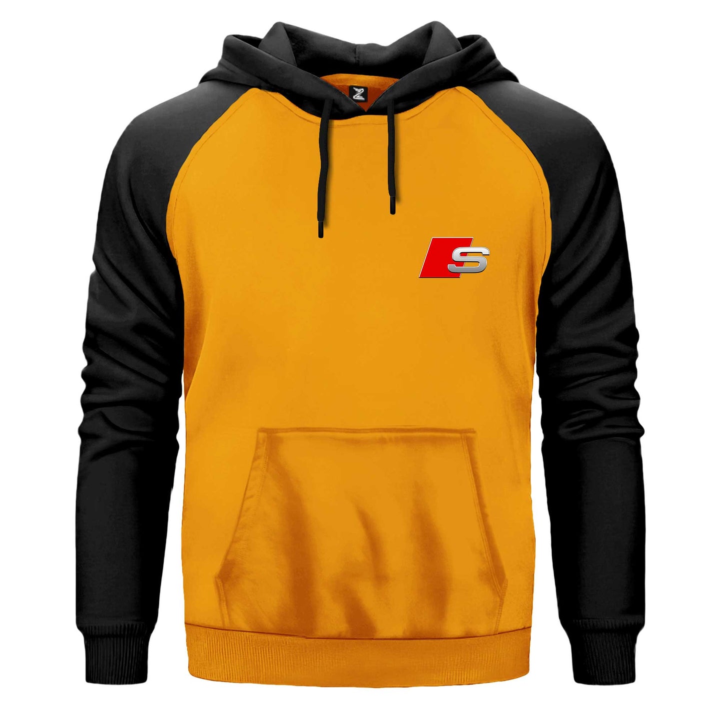 Audi S Line Logo Çift Renk Reglan Kol Sweatshirt Kapşonlu