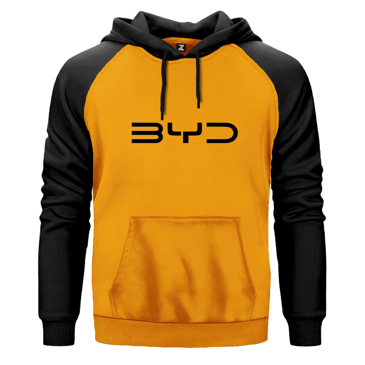 BYD Logo Black Çift Renk Reglan Kol Sweatshirt Kapşonlu