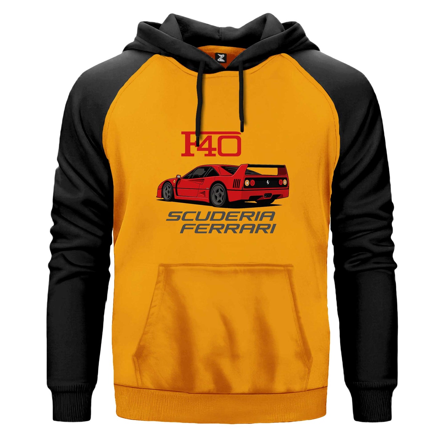 Ferrari F40 Çift Renk Reglan Kol Sweatshirt Kapşonlu