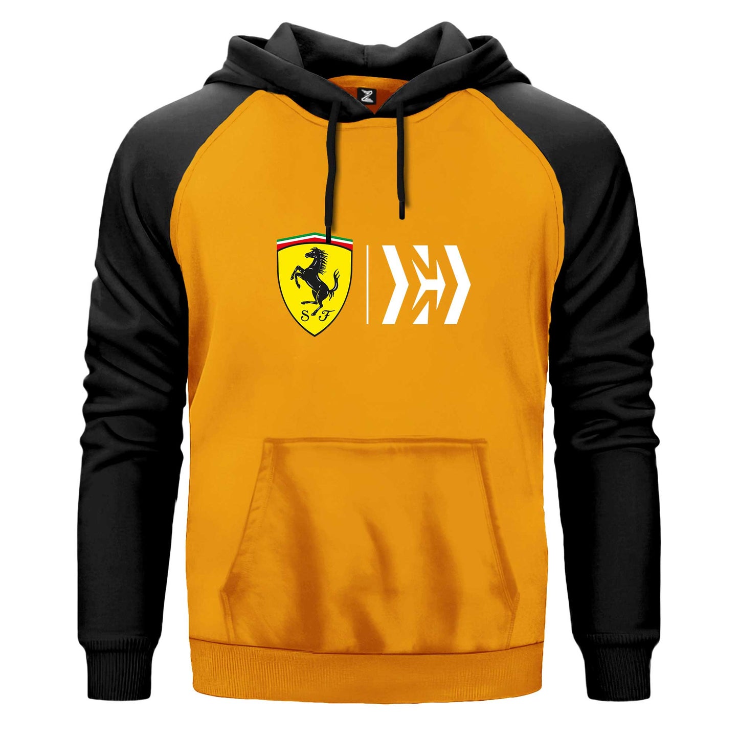 Scuderia Ferrari Mission Çift Renk Reglan Kol Sweatshirt Kapşonlu