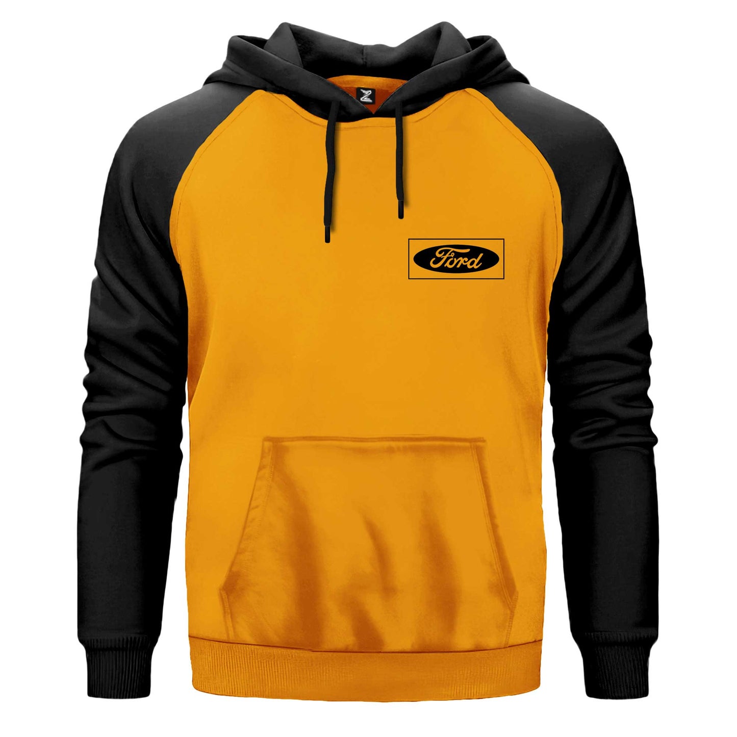 Ford Logo Black Çift Renk Reglan Kol Sweatshirt Kapşonlu