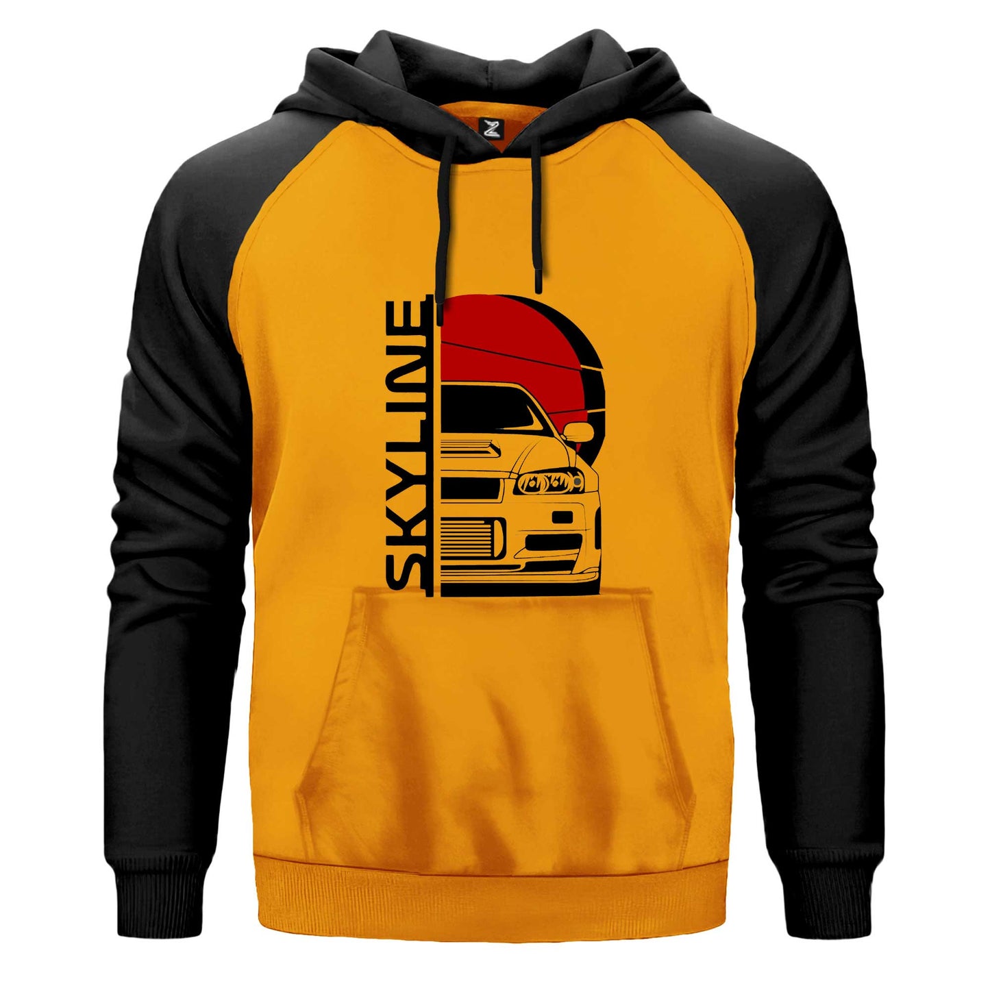 Skyline Çift Renk Reglan Kol Sweatshirt Kapşonlu