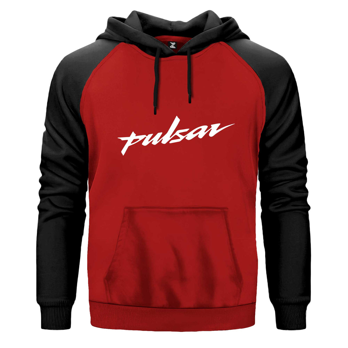 Pulsar Logo Kapşonlu çift renk reglan kol kapşonlu sweatshirt - kırmızı