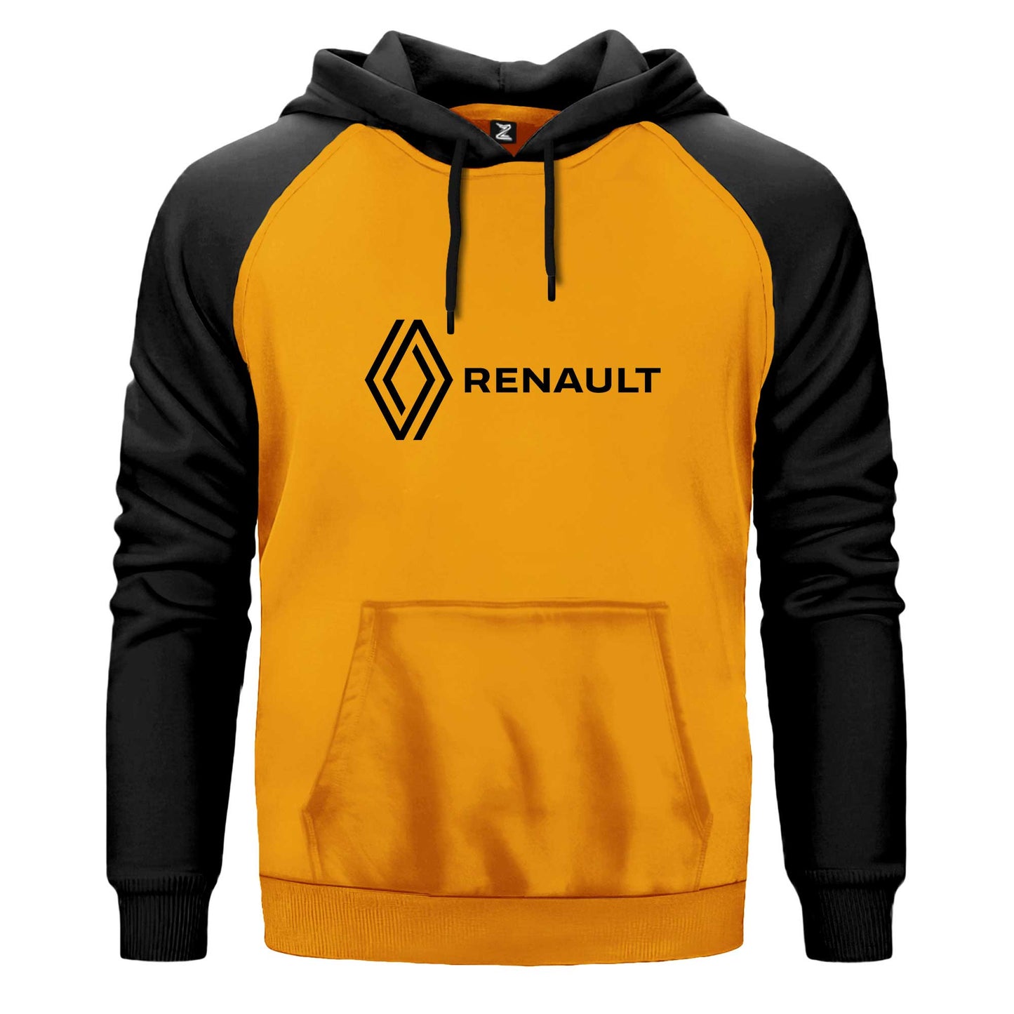 Renault Text Logo Çift Renk Reglan Kol Sweatshirt Kapşonlu