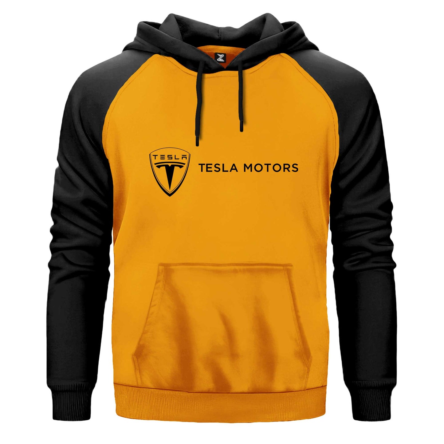 Tesla Motors Çift Renk Reglan Kol Sweatshirt Kapşonlu