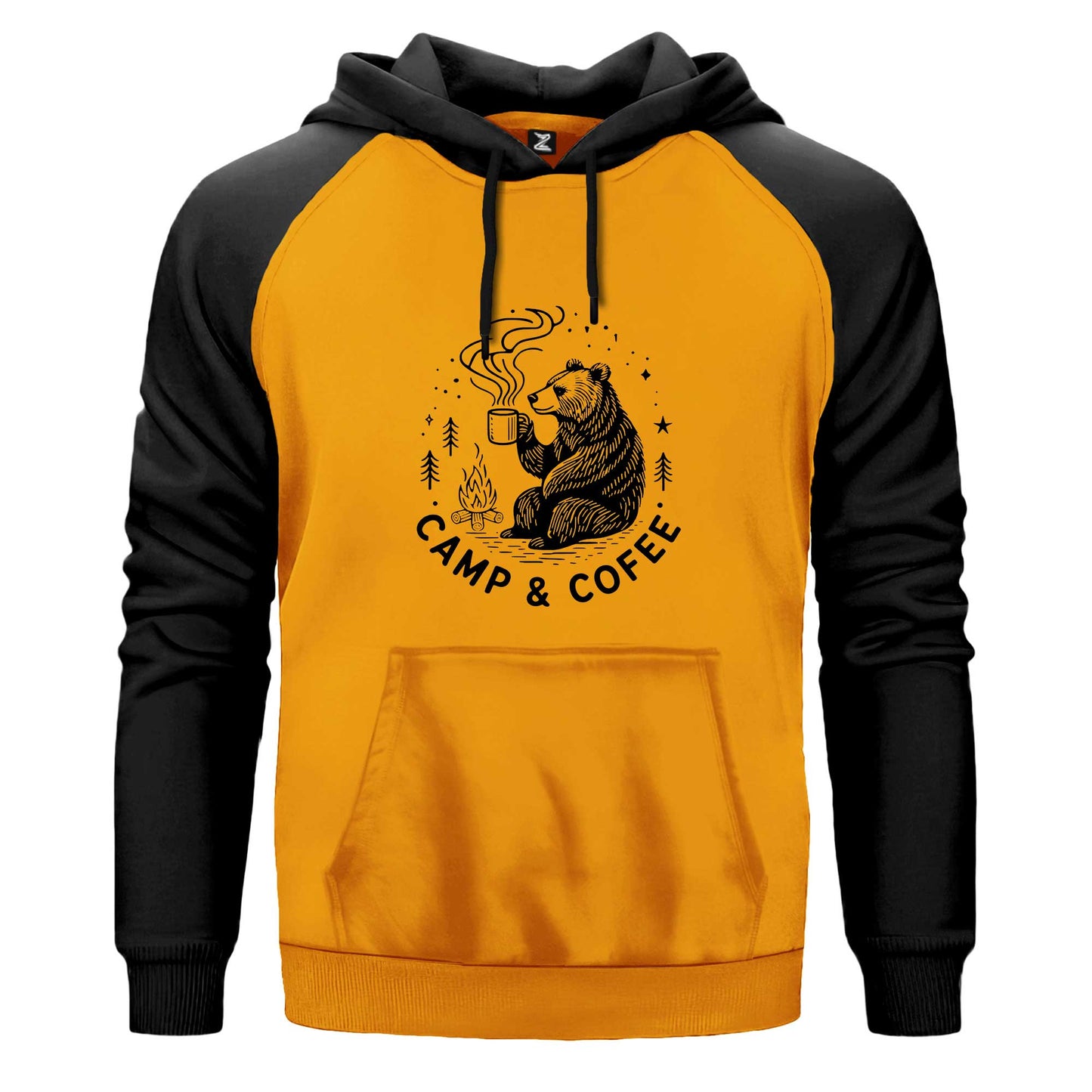 Camp Coffe Bear Renkli Reglan Kol Sweatshirt Kapşonlu