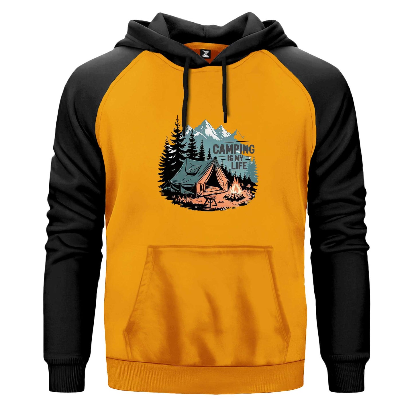 Camp Is My Life Renkli Reglan Kol Sweatshirt Kapşonlu